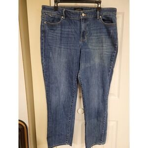 Talbots Womens Boyfriend Jeans Blue Denim Flawless Five-Pocket Sz 16